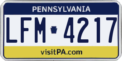PA license plate LFM4217