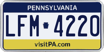 PA license plate LFM4220
