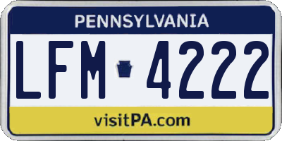 PA license plate LFM4222