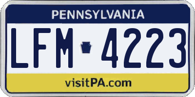PA license plate LFM4223