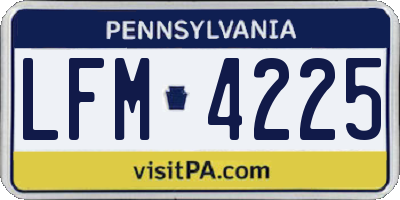 PA license plate LFM4225
