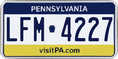PA license plate LFM4227
