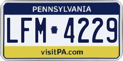 PA license plate LFM4229