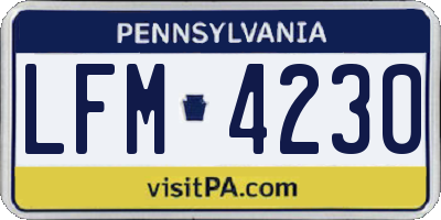 PA license plate LFM4230