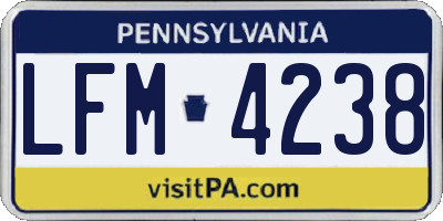PA license plate LFM4238