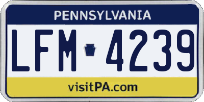 PA license plate LFM4239