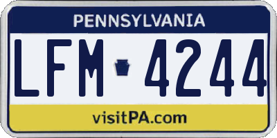 PA license plate LFM4244