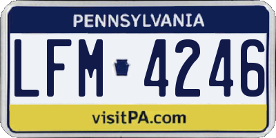 PA license plate LFM4246