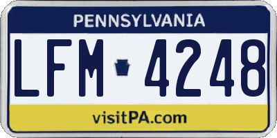 PA license plate LFM4248