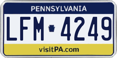 PA license plate LFM4249
