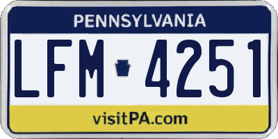 PA license plate LFM4251