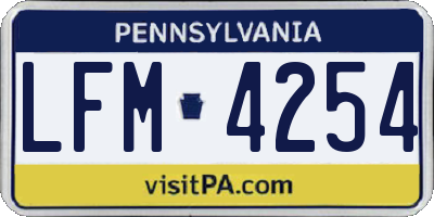 PA license plate LFM4254