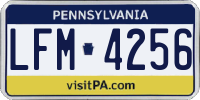 PA license plate LFM4256
