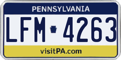 PA license plate LFM4263