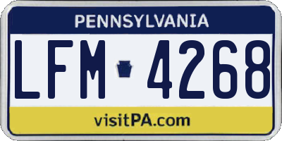 PA license plate LFM4268
