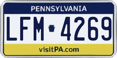 PA license plate LFM4269