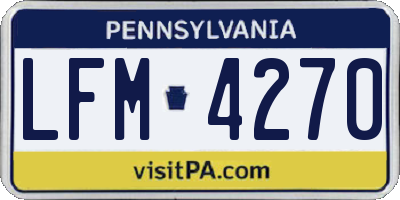 PA license plate LFM4270