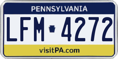 PA license plate LFM4272