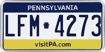 PA license plate LFM4273
