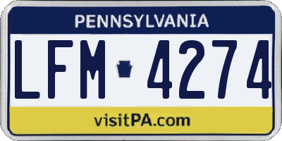 PA license plate LFM4274