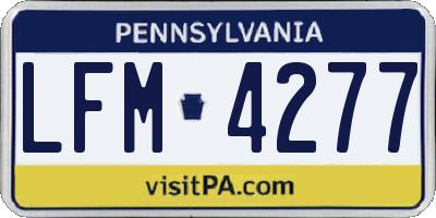 PA license plate LFM4277