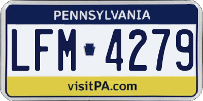 PA license plate LFM4279