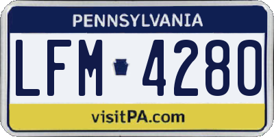 PA license plate LFM4280