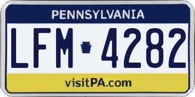 PA license plate LFM4282