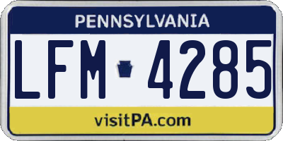 PA license plate LFM4285
