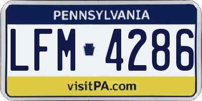 PA license plate LFM4286