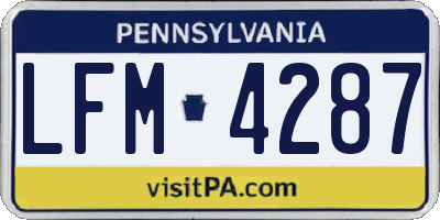 PA license plate LFM4287