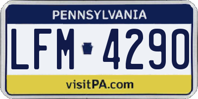 PA license plate LFM4290