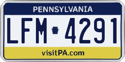 PA license plate LFM4291