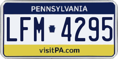 PA license plate LFM4295