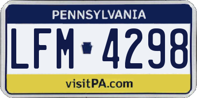 PA license plate LFM4298