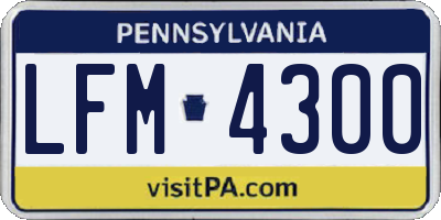 PA license plate LFM4300