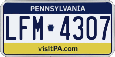 PA license plate LFM4307