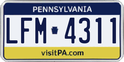 PA license plate LFM4311
