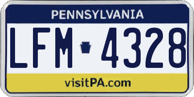 PA license plate LFM4328