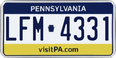 PA license plate LFM4331