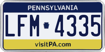 PA license plate LFM4335