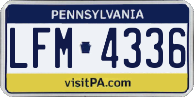 PA license plate LFM4336