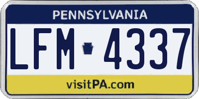 PA license plate LFM4337