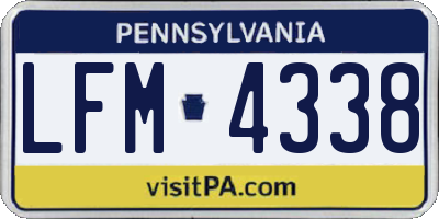 PA license plate LFM4338