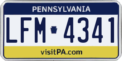 PA license plate LFM4341
