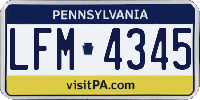 PA license plate LFM4345