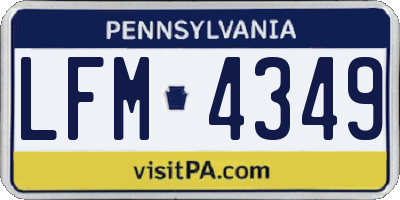 PA license plate LFM4349