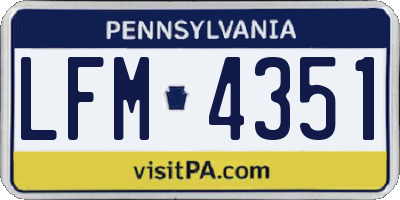 PA license plate LFM4351