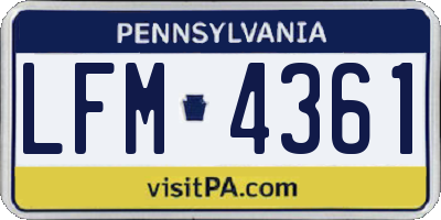 PA license plate LFM4361