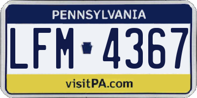 PA license plate LFM4367
